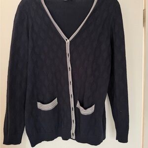 Women's Brooks Brothers Dark Blue Cardigan Sweater